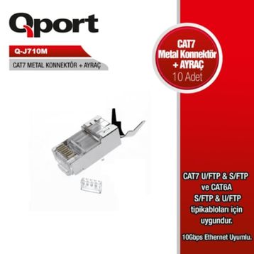 Qport Q J710M 10 Adet Cat7 Konnektor Ve Ayraç