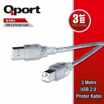 Qport Q Pr 3 Usb 2.0 Yazici 3 m Kablo