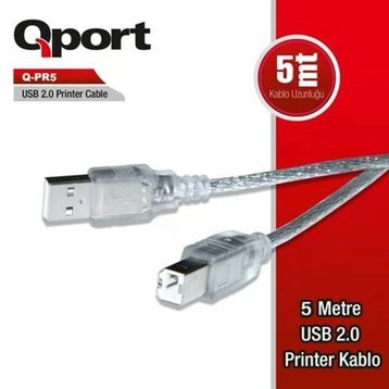 Qport Q-PR5 5 m USB 2.0 Yazıcı Kablosu