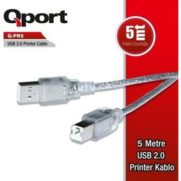 Qport Q-PR5 5 m USB 2.0 Yazıcı Kablosu