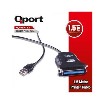 Qport Q-PRLPT1.5 USB To LPT Paralel Port 1.5 mt Çevirici Kablo