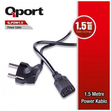 Qport QPOW1.5 1.5 mt PC Power Kablosu