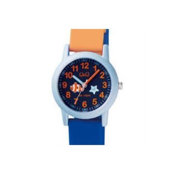 Q&Q VS49J007Y Mavi - Turuncu Unisex Çocuk Kol Saati