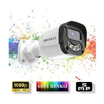 Qromax 2304W Gece Renkli Gösteren Full HD 5MP Lensli 4 Ultra Warm Ledli Güvenlik Kamerası