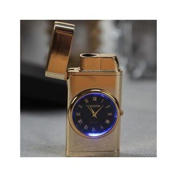 Quartz Saatli Altın Torch Jet Çakmak