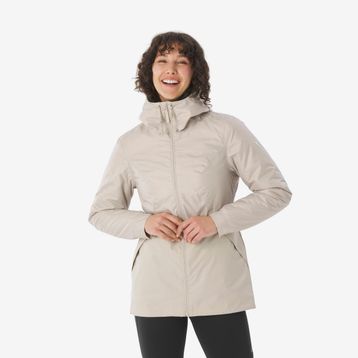 Quechua NH100 Bej Su Geçirmez -5 Derece Kadın Outdoor Kışlık Mont