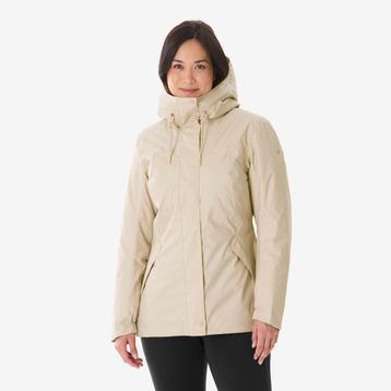 Quechua NH500 Bej -10 Derece Su Geçirmez Kadın Outdoor Kışlık Mont