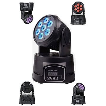 Quenlite Wash-107 7x10 W RGBW DMX Moving Head Robot Sahne Işık Sistemi