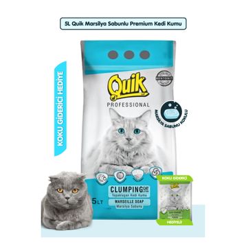 Quik 5 lt Marsilya Sabunlu İnce Taneli Bentonit Kedi Kumu