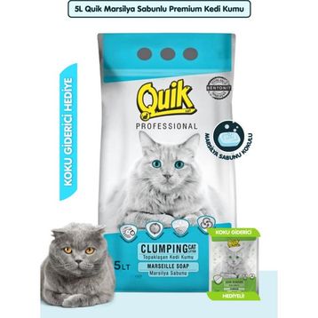 Quik 5 lt Marsilya Sabunlu İnce Taneli Bentonit Kedi Kumu