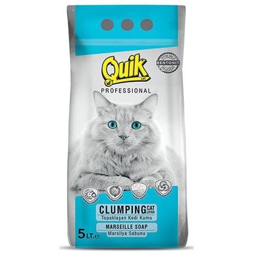 Quik 5 lt Marsilya Sabunlu İnce Taneli Bentonit Kedi Kumu