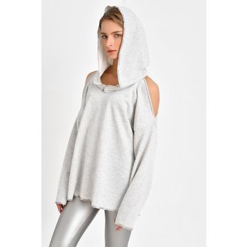 Quincey BDE2524 Grimelanj Omuz Detaylı Sweatshirt