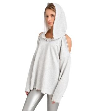 Quincey BDE2524 Grimelanj Omuz Detaylı Sweatshirt