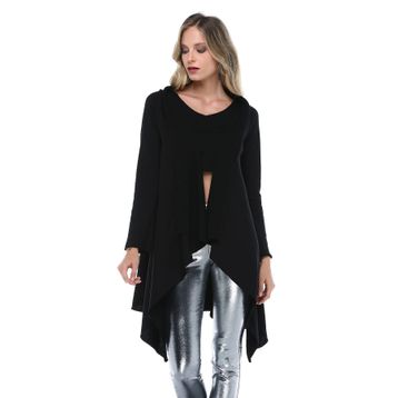 Quincey HK2408 Siyah Asimetrik Kadın Hırka