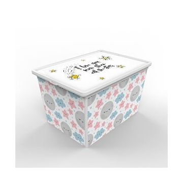 Qutu 50 lt Trend Box Cute Sky Oyuncak Kutusu
