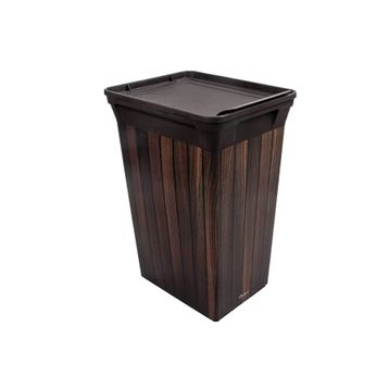 Qutu Trashbin Darkwood 40 L Plastik Çöp Kovası