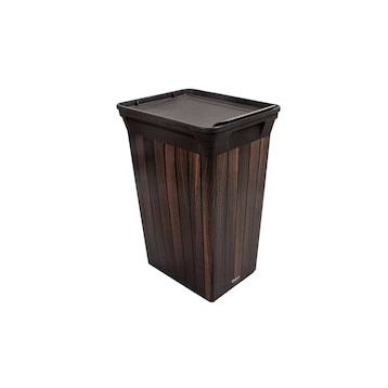 Qutu Trashbin Darkwood 40 L Plastik Çöp Kovası