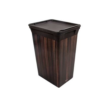 Qutu Trashbin Darkwood 40 L Plastik Çöp Kovası