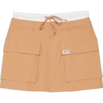 Quzu 24Y96107 Camel Büyük Cep Detaylı Boxer Kadın Etek