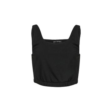 Quzu Askılı Crop Siyah Kadın Bluz