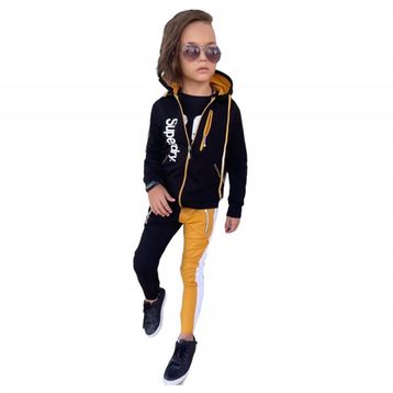 Quzucuk Kids Erkek Çocuk Fermuarlı Spor Günlük Sarı Takım