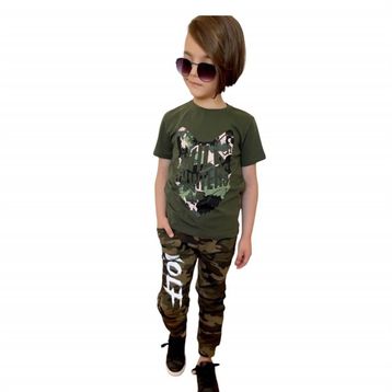 Quzucuk Kids Erkek Çocuk Kurt Figürlü Yeşil Kombin