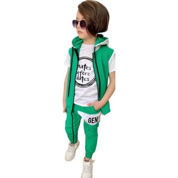 Quzucuk Kids Erkek Çocuk Yeşil Yeleklı 4'lü Takım