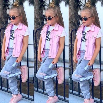 Quzucuk Kids Kız Çocuk Yelekli Pembe Spor Takım