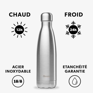 Qwetch QD3020 Isı Yalıtımlı 500 ml Fırça Dokulu Çelik Termos