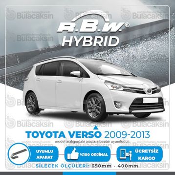R.B.W Toyota Verso 2009-2013 Ön Hybrid Silecek Takımı