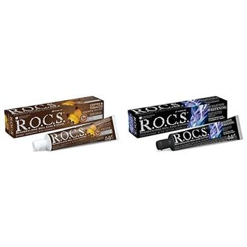 R.O.C.S. 74 gr Coffee Tobacco E Vitaminli Lekelere Karşı ve R.O.C.S. Sensation Whitening Beyazlatıcı Diş Macunu