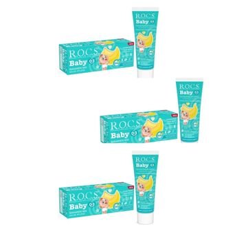 R.O.C.S. Baby 0-3 Yaş Muz Püresi Tadında 3x45 gr Bebek Diş Macunu