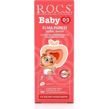 R.O.C.S. Baby 45 gr 0-3 Yaş Elma Püresi Tadında Florürsüz Bebek Diş Macunu