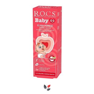 R.O.C.S. Baby 45 gr 0-3 Yaş Elma Püresi Tadında Florürsüz Bebek Diş Macunu