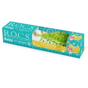 R.O.C.S. Baby Muz Tadında 0-3 Yaş Diş Macunu + Fırça Seti