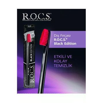 R.O.C.S. Black Edition Kırmızı Orta Sert Özel Kıl Dokulu Diş Fırçası