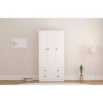 Rabi Elif Modern 3 Kapak 2 Çekmeceli Gardırop