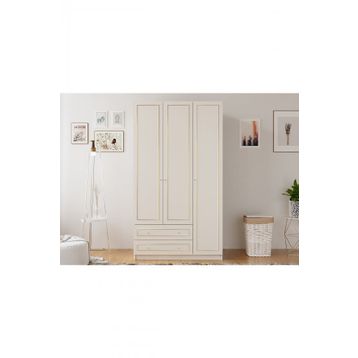 Rabi Gold Country Mega 3 Kapaklı 2 Çekmeceli Gardırop