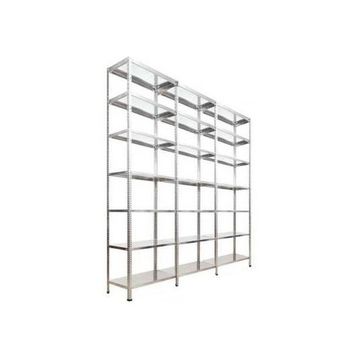 Rafburada 7 Katlı 3'lü Bitişik Galvaniz Çelik 43x93x200 cm Depo Arşiv Dosya Rafı
