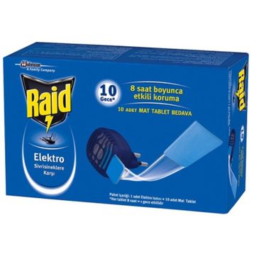 Raid Elektro Isıtıcı ve 10 Mat Tablet Sinek Kovucu