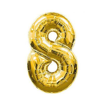 Rakamı 8 Altın 40 cm Folyo Balon