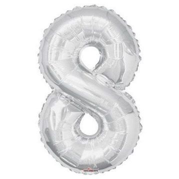 Rakamı Gümüş 40 cm 8 Folyo Balon
