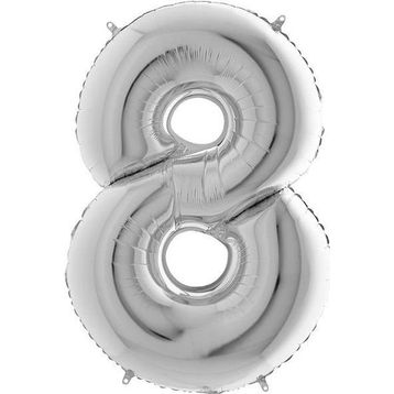 Rakamı Gümüş 40 cm 8 Folyo Balon