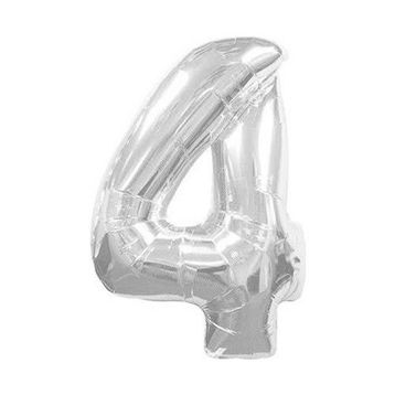 Rakamı Gümüş 90 cm 4 Folyo Balon