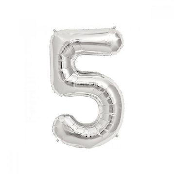 Rakamı Gümüş 90 cm 5 Folyo Balon