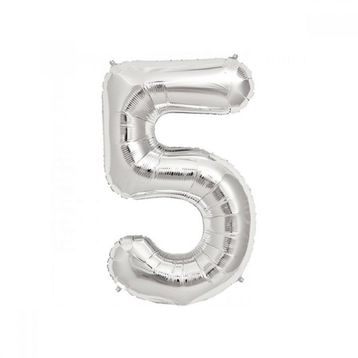 Rakamı Gümüş 90 cm 5 Folyo Balon