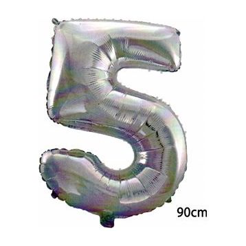 Rakamı Gümüş 90 cm 5 Folyo Balon