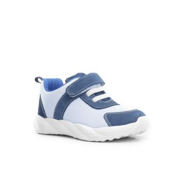 Rakerplus Barefoot Hakiki Deri Krem Lacivert Cırt Cırtlı Çocuk Spor Ayakkabı