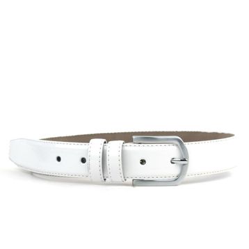 Rakerplus Beyaz Rugan 3 cm 85-110 cm Erkek Çocuk Klasik Kemer