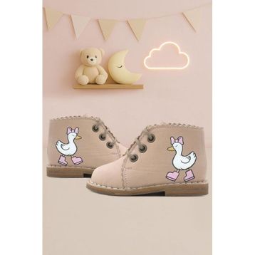 Rakerplus Tbons Handmade Hakiki Deri Pudra Özel Tasarım Kız Bebek Bot